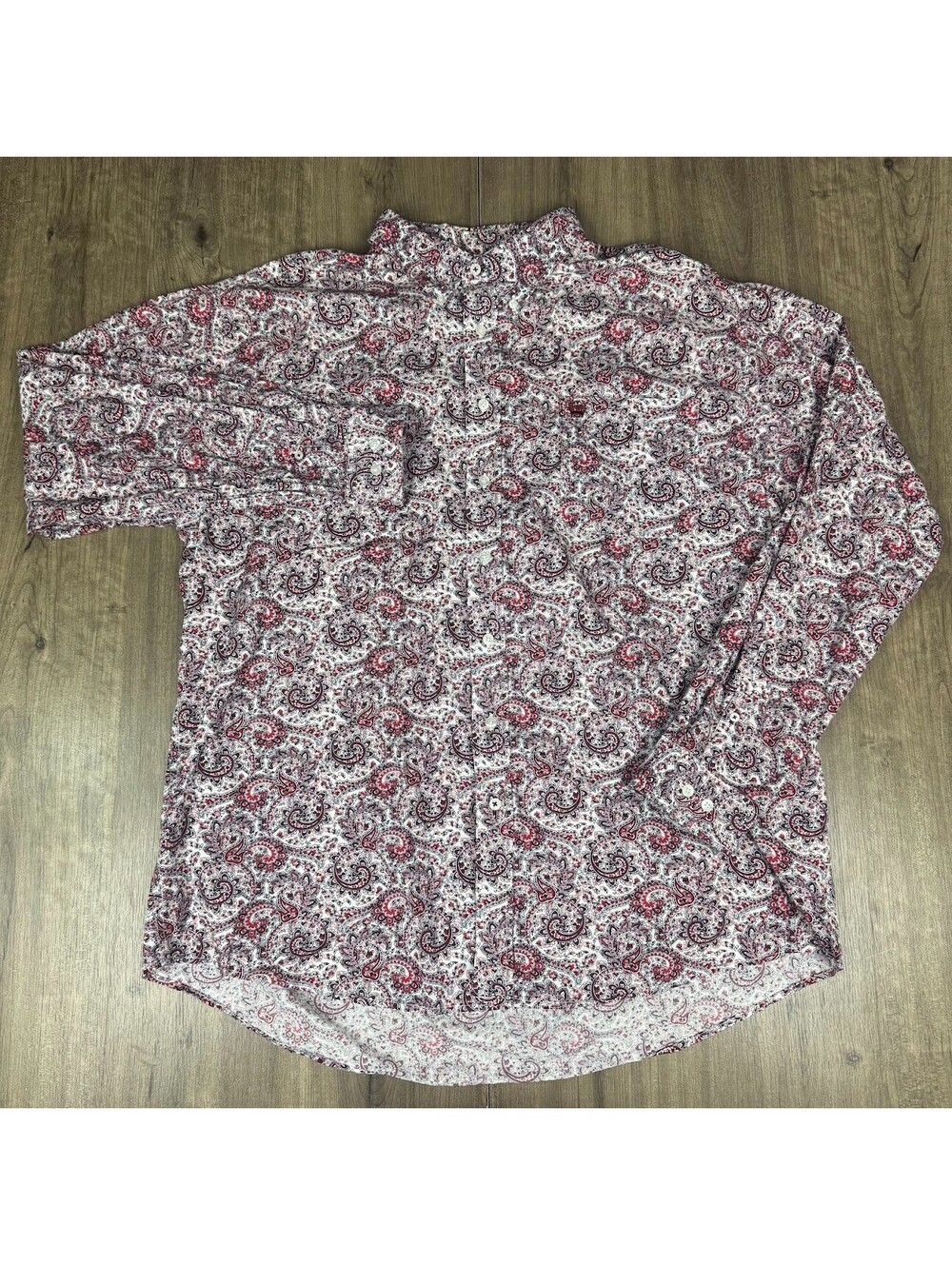 Cinch Western Wear Burgundy/Black Paisley Button Up Long Sleeve Shirt Size XL